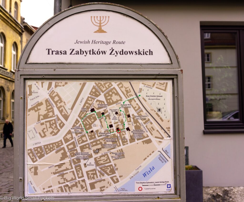 Poland, Kazimierz, Jewish Heritage Route Map