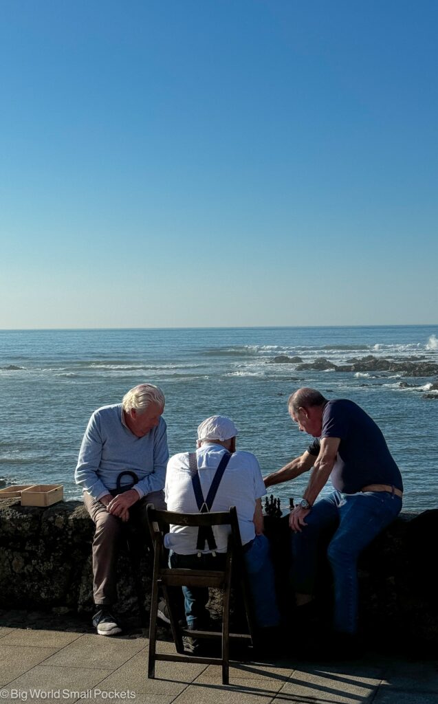 Portuguese Camino, Oia, Men Playing Dominoes