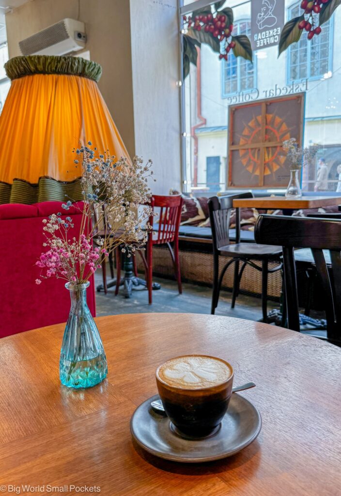 Lithuania, Vilnius, Cafe with Coffee