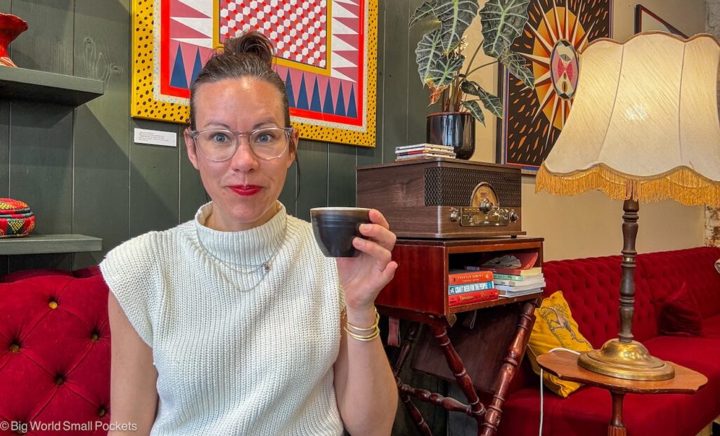 Lithuania, Vilnius, Me in Cafe