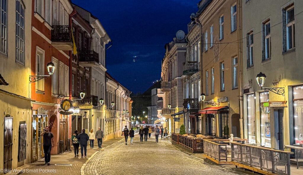 Lithuania, Vilnius, Old Town at Night