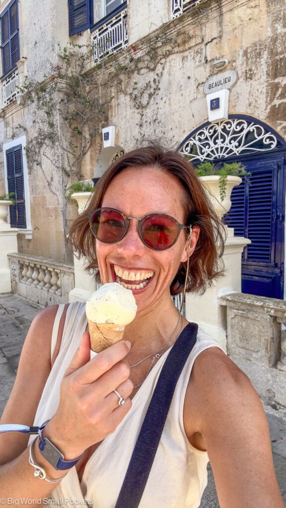 Malta, Mdina, Me with Ice Cream