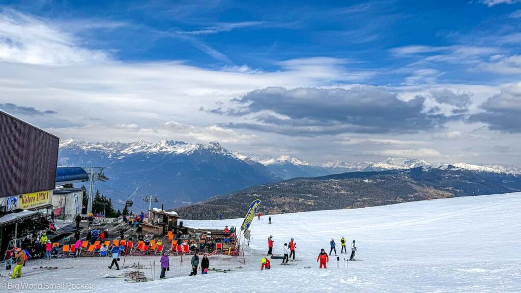 Italy, Aprica, Cafe on Slopes