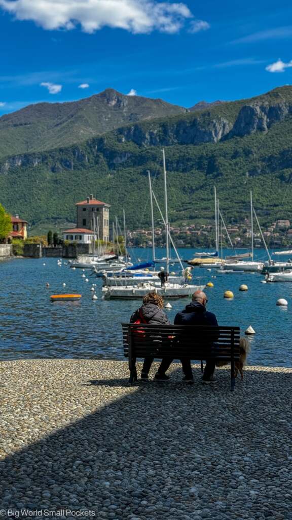 Italy, Lake Como, People on Bench