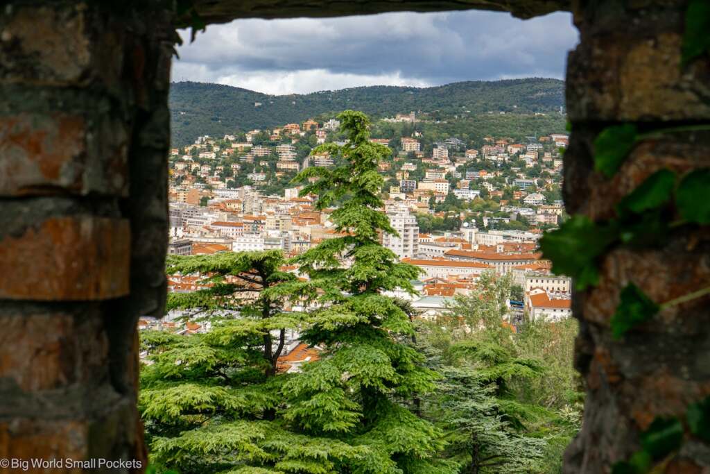 Italy, Trieste, View Over City from San Giusto Castle