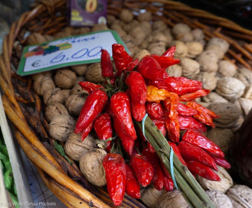 Italy, Bari, Chillies at Market