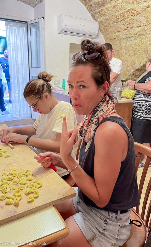 Italy, Bari, Me Making Pasta