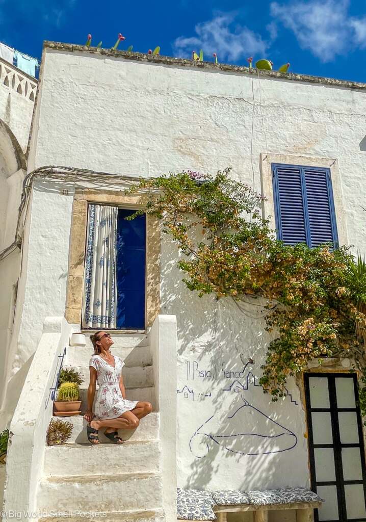 Italy, Puglia, Me Outside Locorotondo House