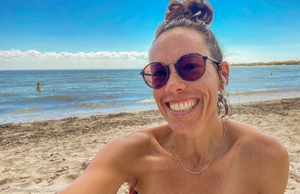 Sicily, Fontaine Bianche, Me on Beach