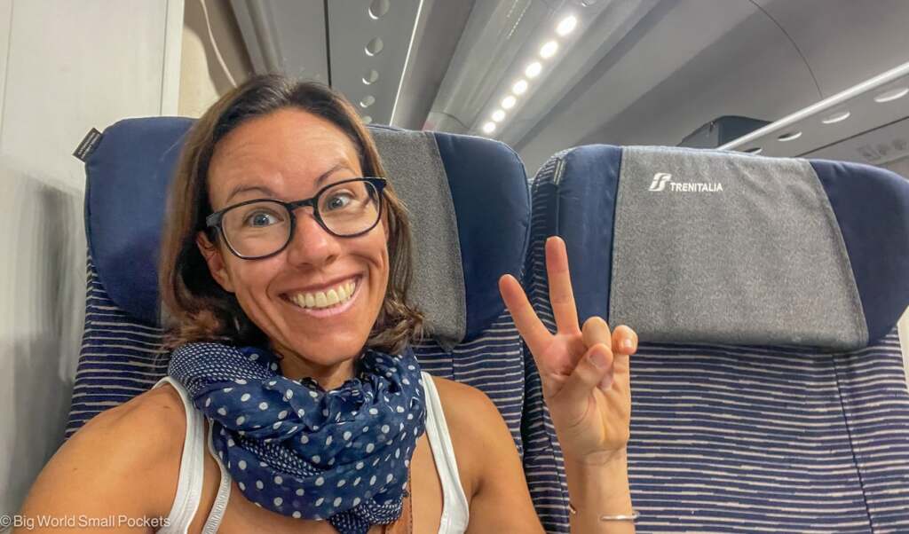 Sicily, Fontaine Bianche, Me on Train