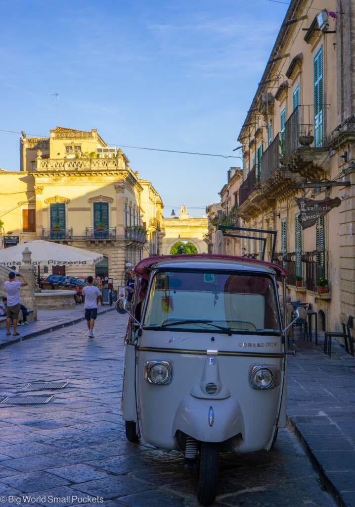 Sicily, Noto, Ape in Street