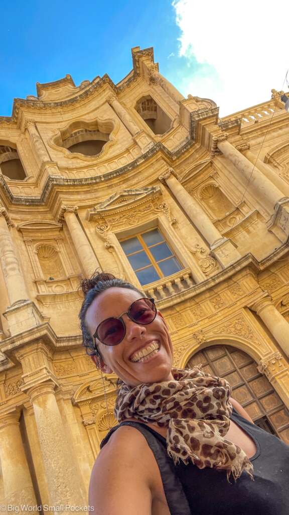 Sicily, Noto, Me Infront of Baroque Buildings