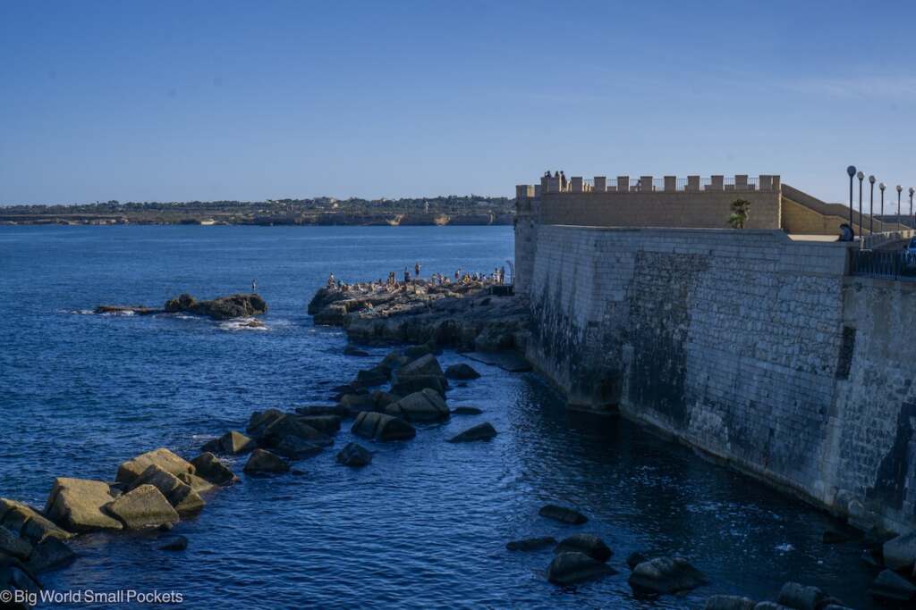 Sicily, Siracusa, People By Sea