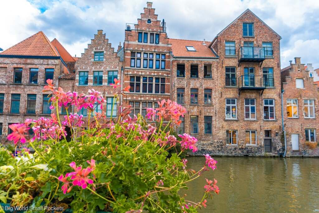 Belgium, Ghent, Buildings Over Canal