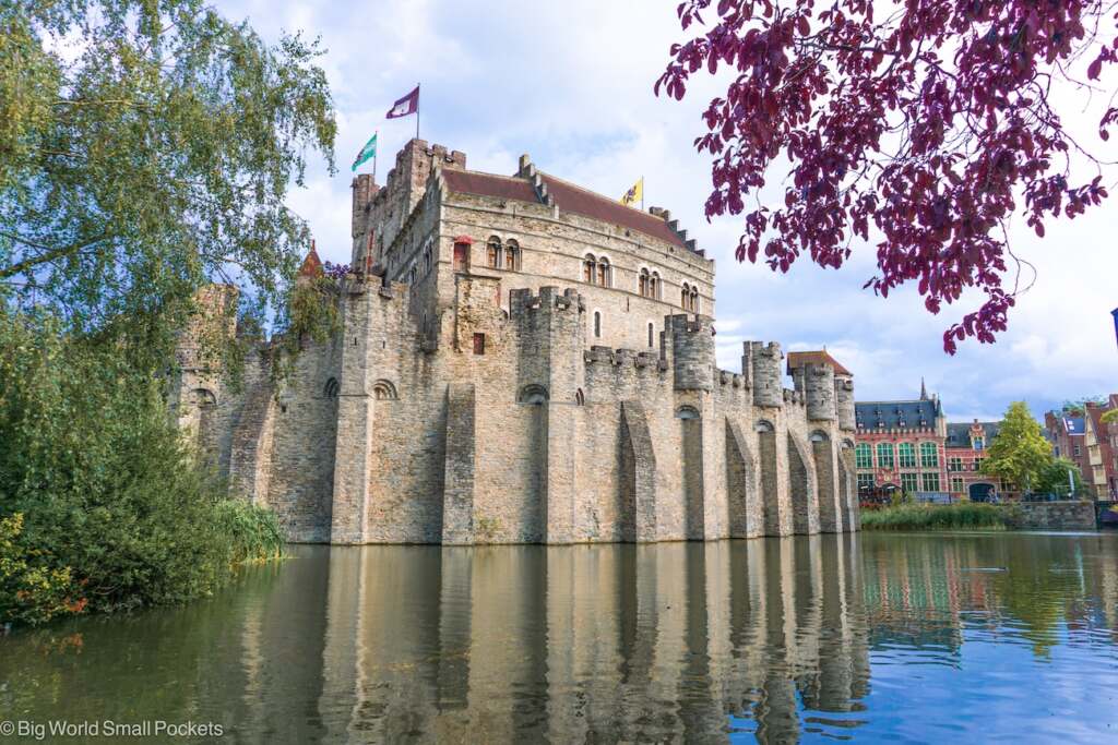 Belgium, Ghent, Castle from Water
