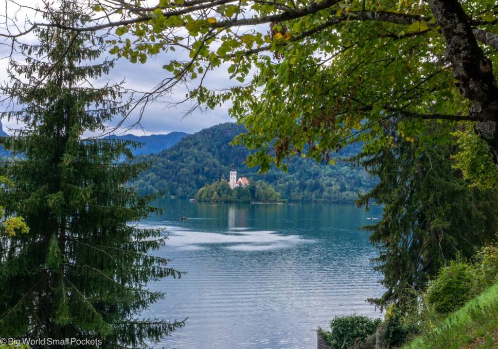 Slovenia, Lake Bled, View Through Trees