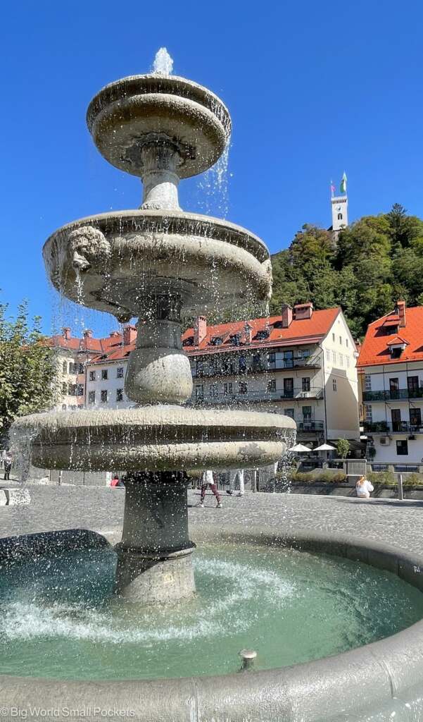 Slovenia, Ljubljana, Fountain