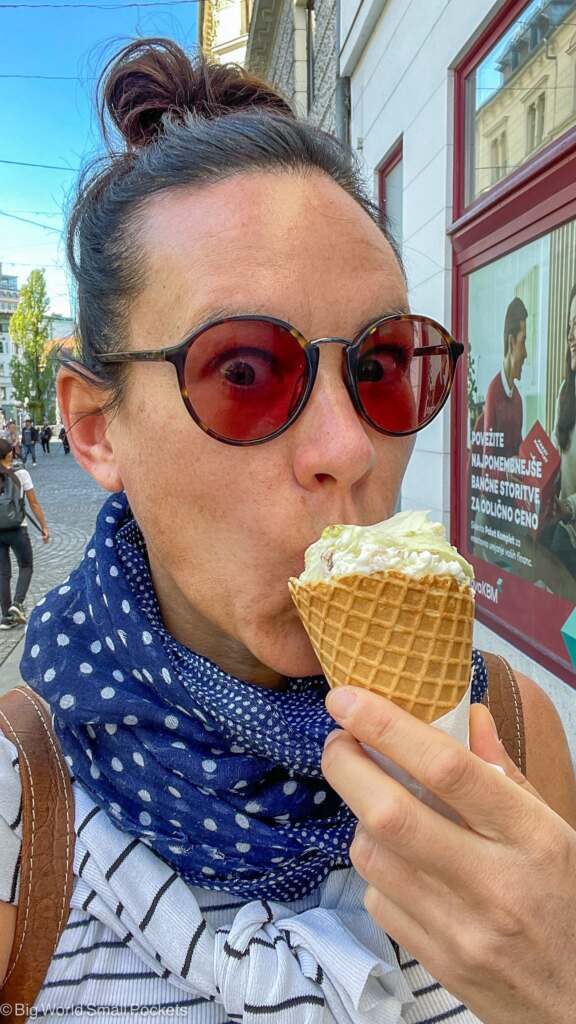 Slovenia, Ljubljana, Me with Ice Cream