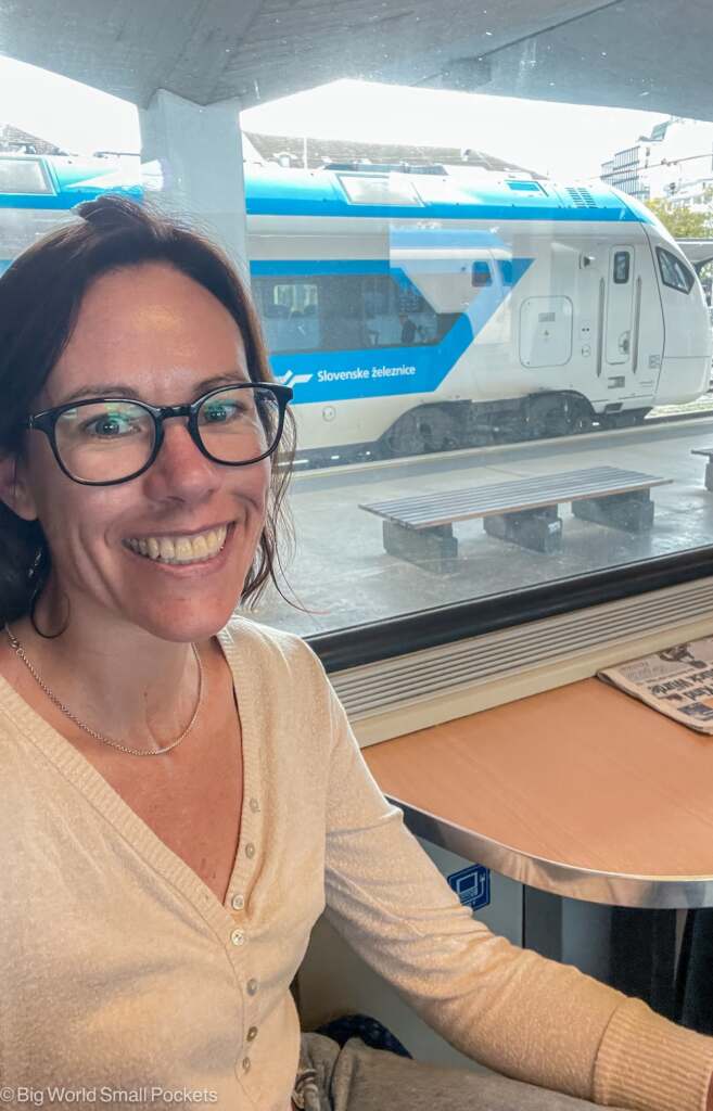 Slovenia, Train Ride, Me in Carriage