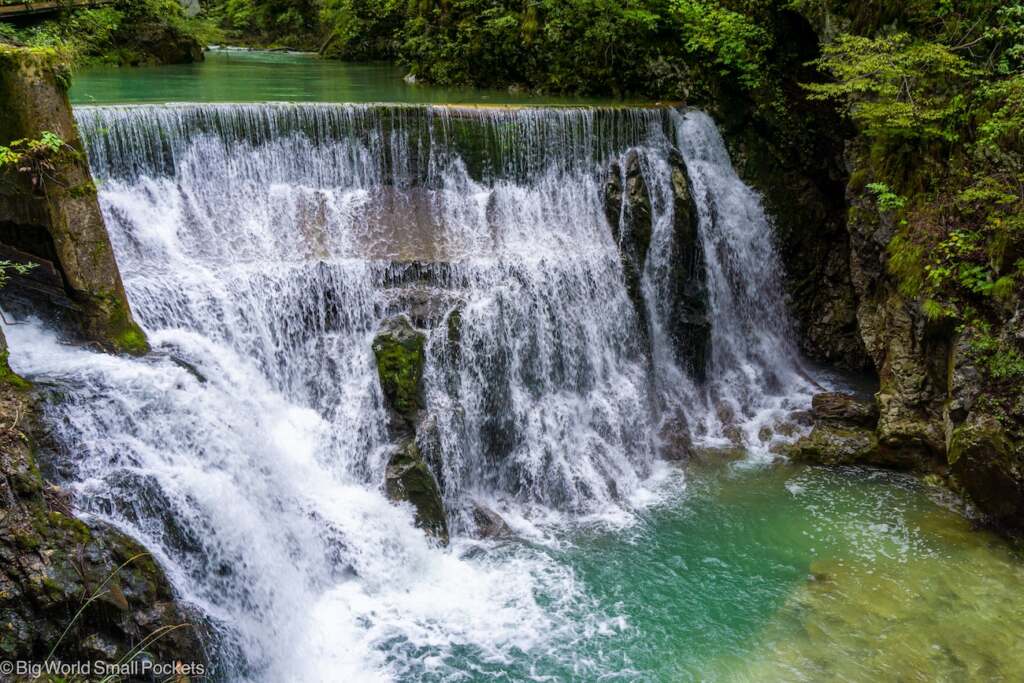 Slovenia, Vintgar Gorge, Waterfall