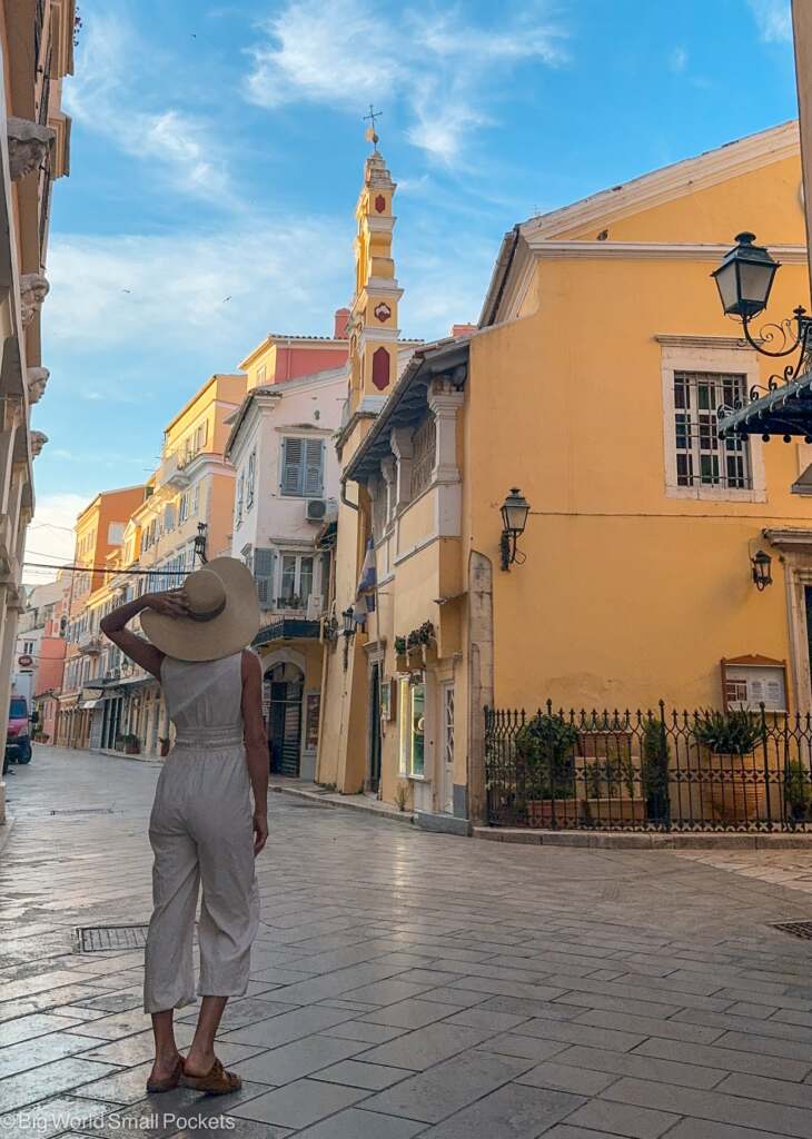 Greece, Corfu, Me in UNESCO Old Town