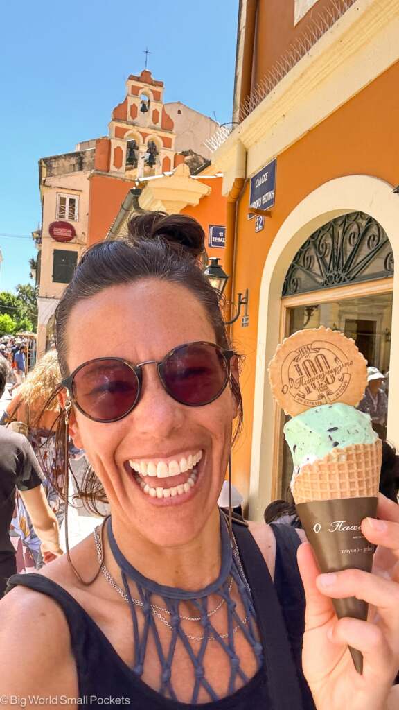 Greece, Corfu, Me with Ice Cream
