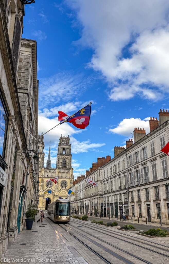 France, Orleans, Tram on Street