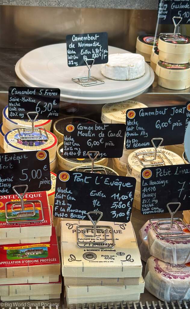 France, Rouen, Cheese in Market
