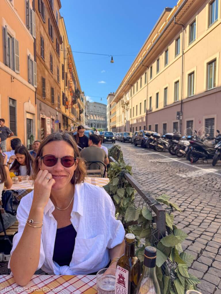 Italy, Rome, Me Eating by Colosseum