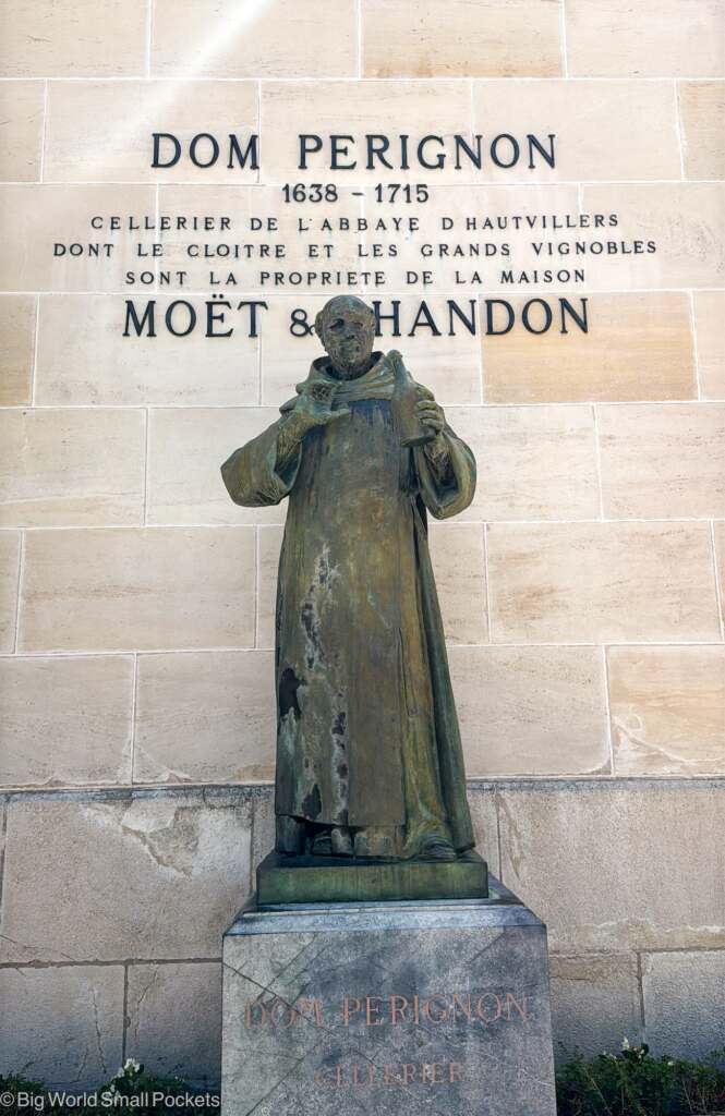 France, Epernay, Dom Perignon Statue