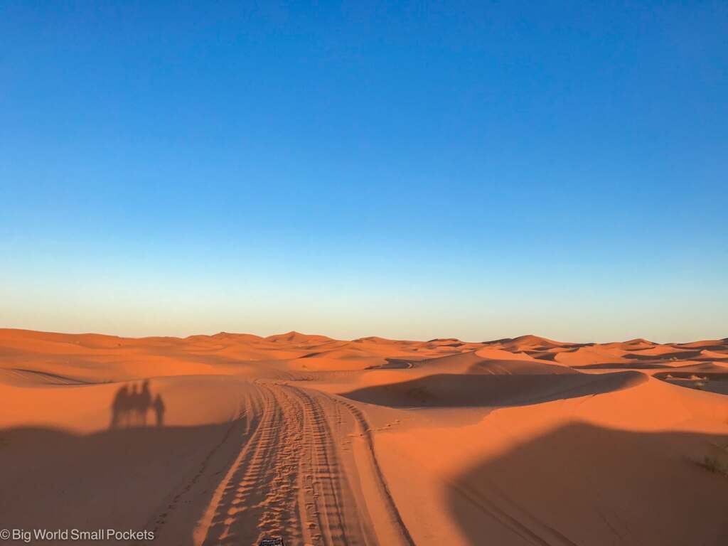 Morocco, Desert, Tracks Through Sand